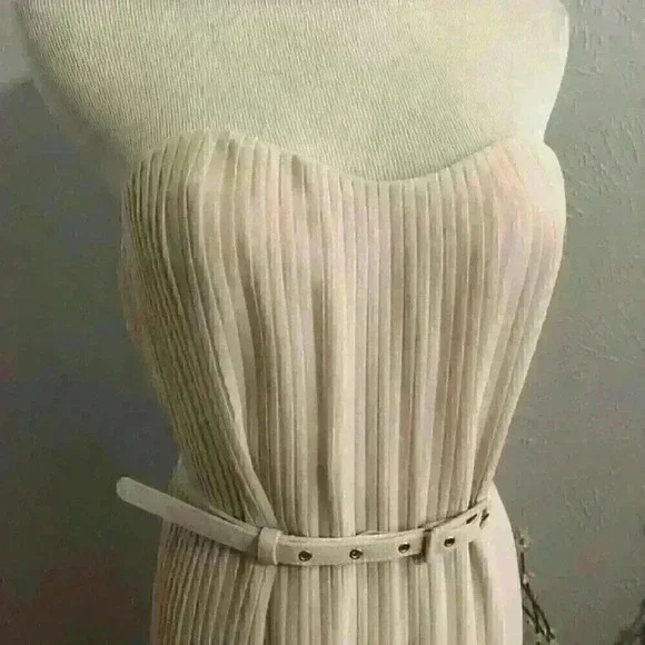 French Connection Shelby Summer Maxi Dress in Light Pink Pleated NWT sx 2 - Picture 4 of 9